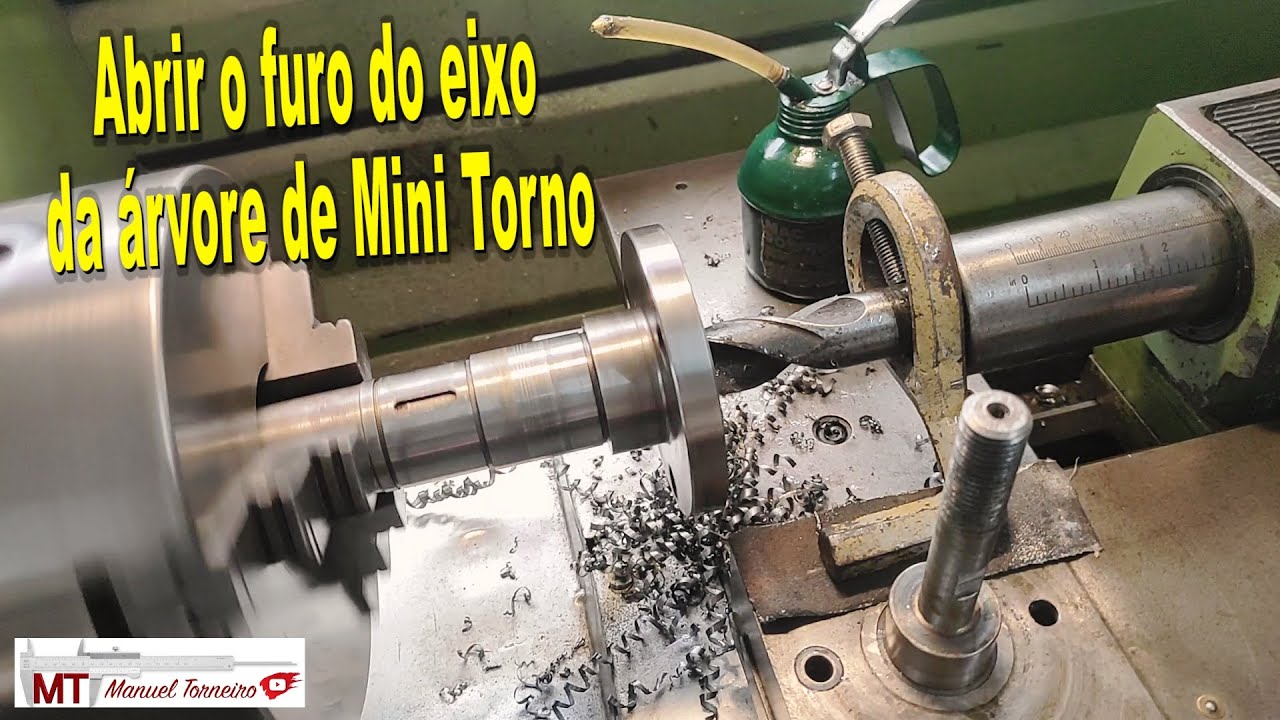 ABRIR o FURO do EIXO da ÁRVORE de MINI TORNO * Working with mini lathe