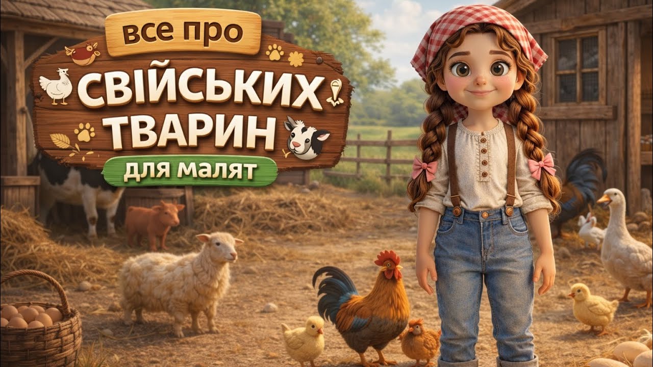 Свійські тварини для дітей 🐄 Хто живе на фермі та як вони розмовляють? | Академія Чомусіків