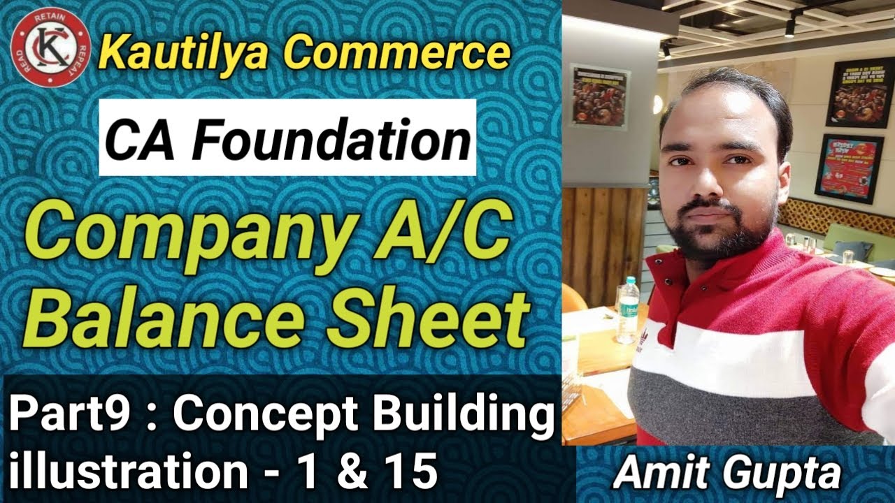 CA Foundation : Company A/C | Issue of Share | Balance sheet | Concept Building | Part9 |