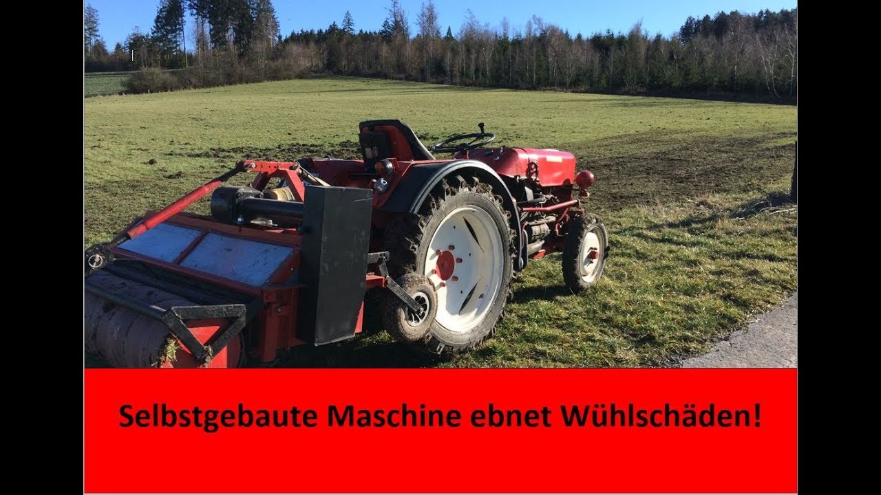 Wildschäden beseitigen | erster Versuch mit dem Wiesenflicker | Eigenbau Landmaschinen