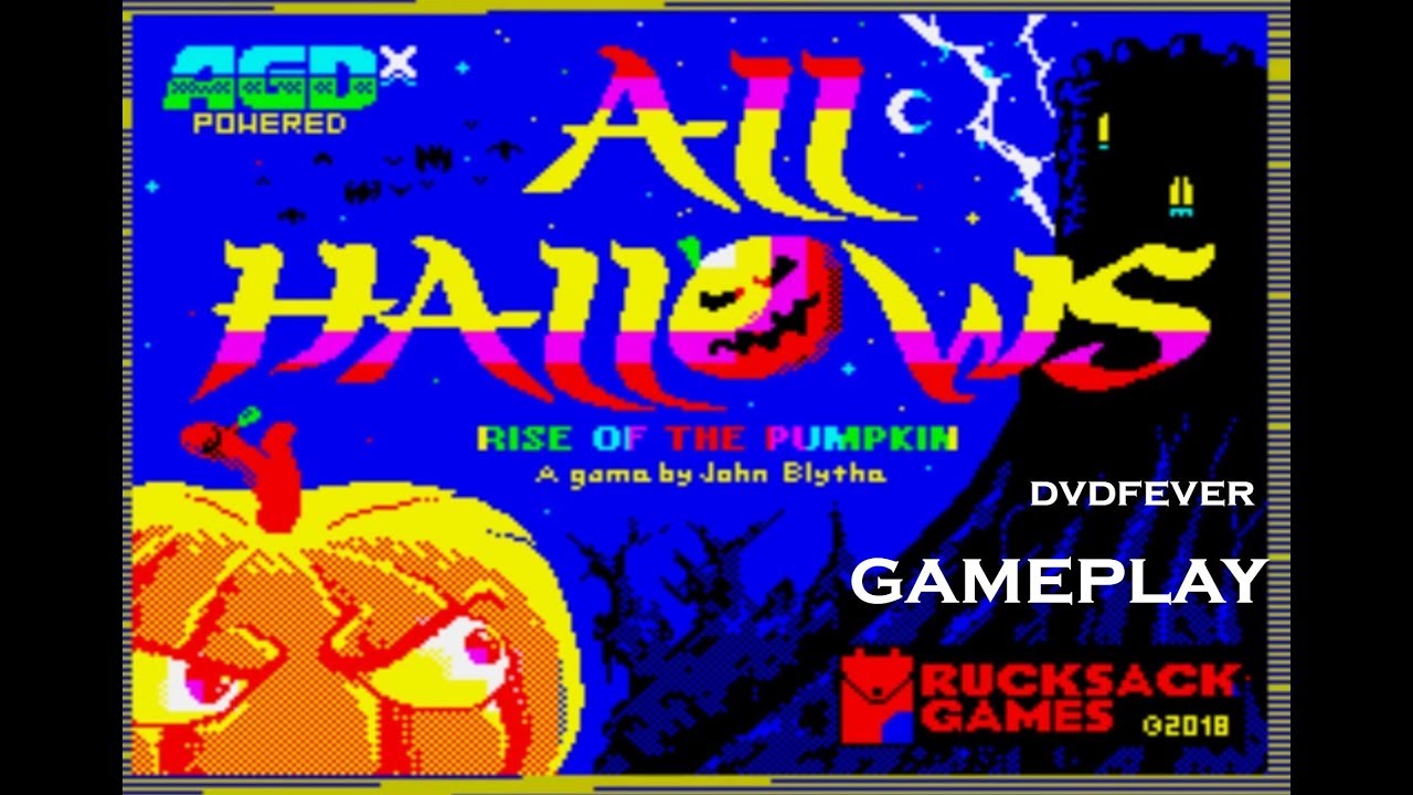All Hallows: Rise of the Pumpkin gameplay - ZX Spectrum 2018 game (1080p HD)