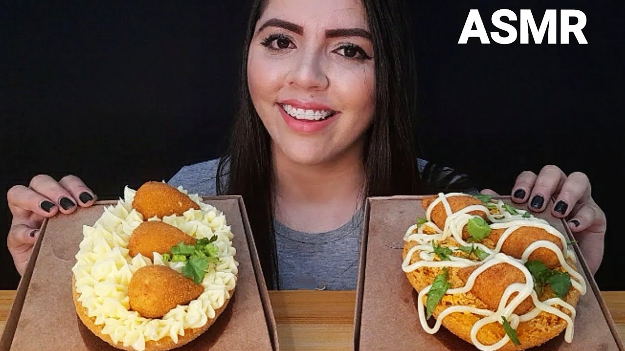 ASMR COMIDA - OVO DE PÁSCOA DE COXINHA (MUKBANG) SONS DE MASTIGAÇÃO