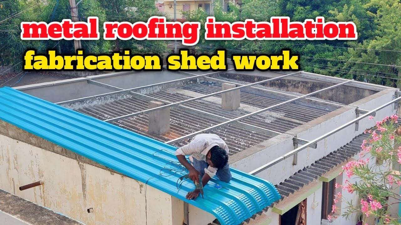 metal roofing installation | fabrication shed work | JSW roofing sheet work #fabricationwork #shed