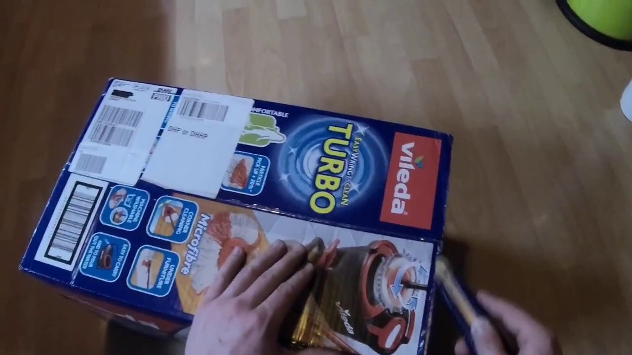 Vileda Turbo EasyWring Clean Komplett Set Wischmop u. Eimer m. PowerSchleuder unboxing und Anleitung