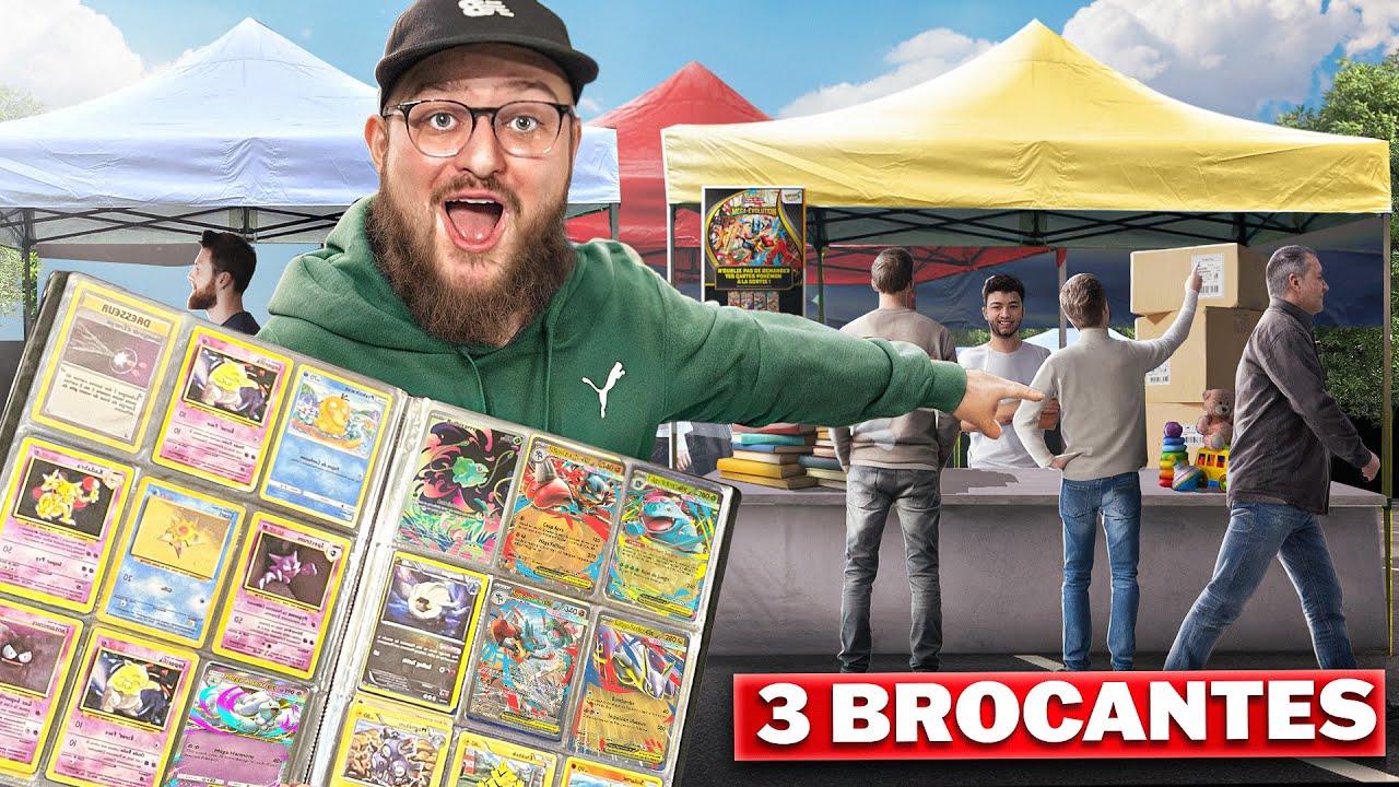 J'ai DÉNICHÉ des CARTES POKÉMON dans 3 BROCANTES (gros craquage..)