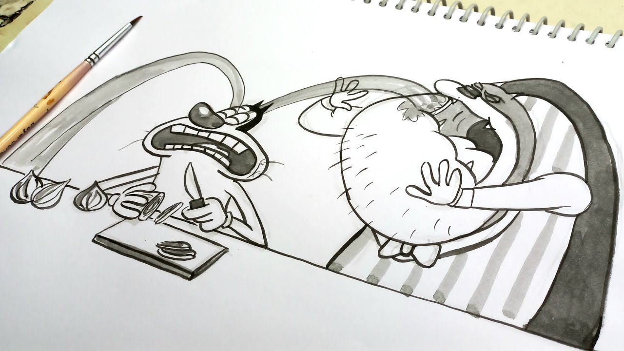 oggy crying drawing from oggy and the cockroaches ♥️