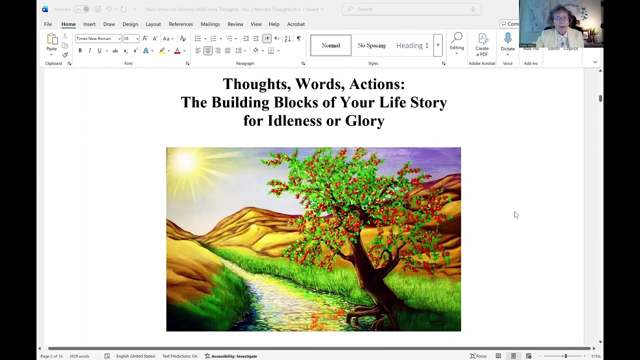 Good News for You: Thoughts, Word, and Actions - The Building Blocks of Your Life Story - Part 2