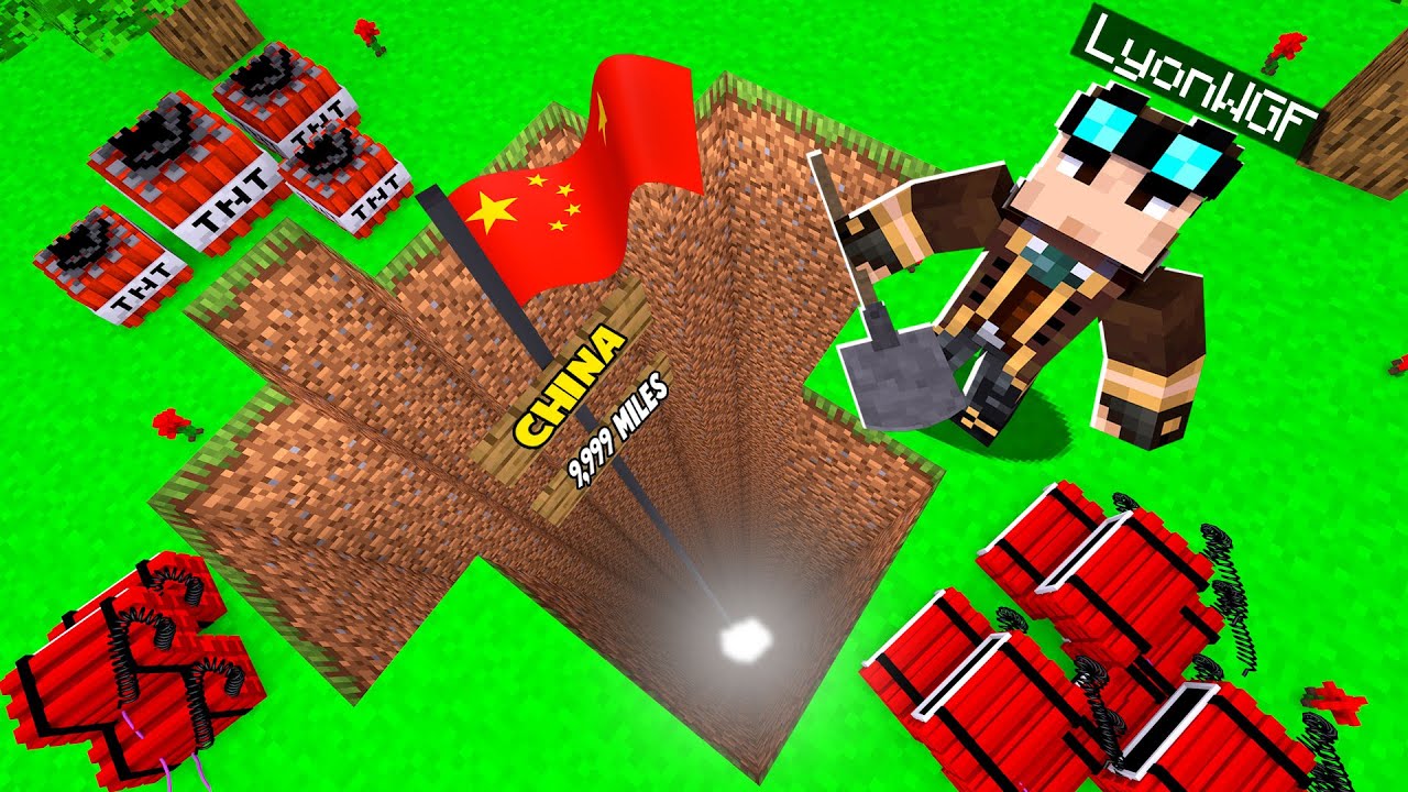 SCAVO UN BUCO FINO PER ARRIVARE IN CINA SU MINECRAFT!!