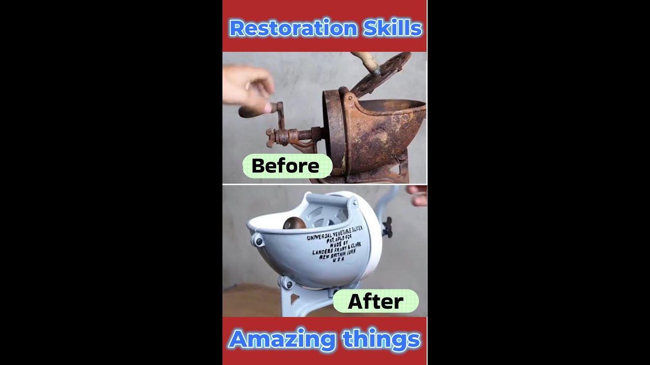 100-Year-Old Vegetable Slicer Restored Like New! 🛠️✨#restorationskills #rustytools