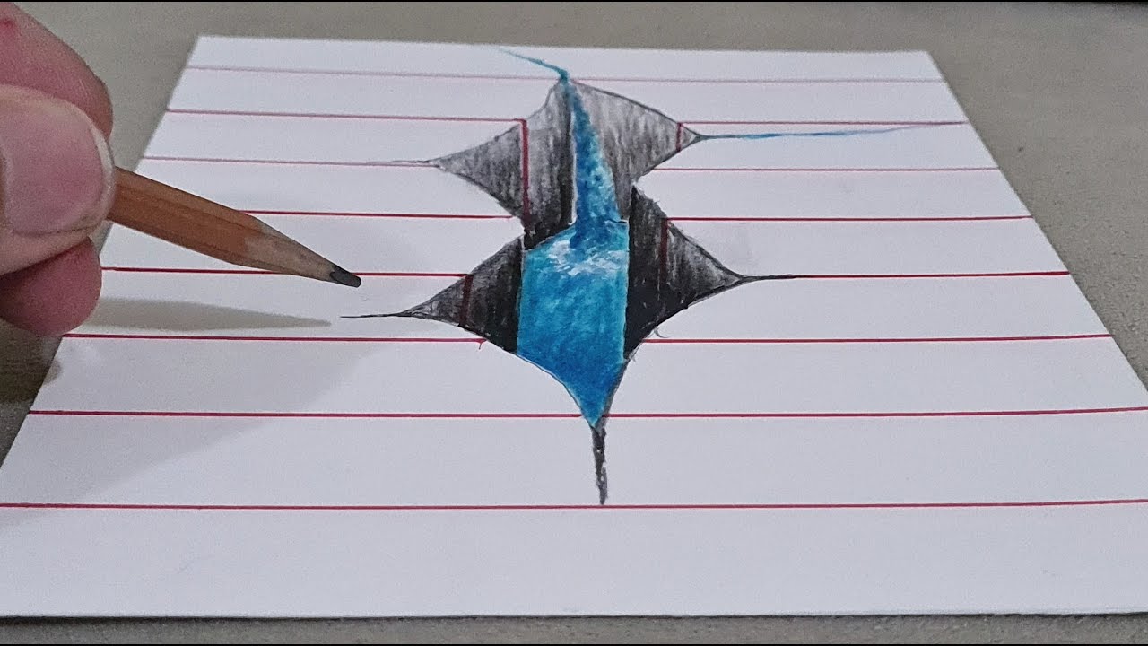 how to draw simple 3d drawing on paper