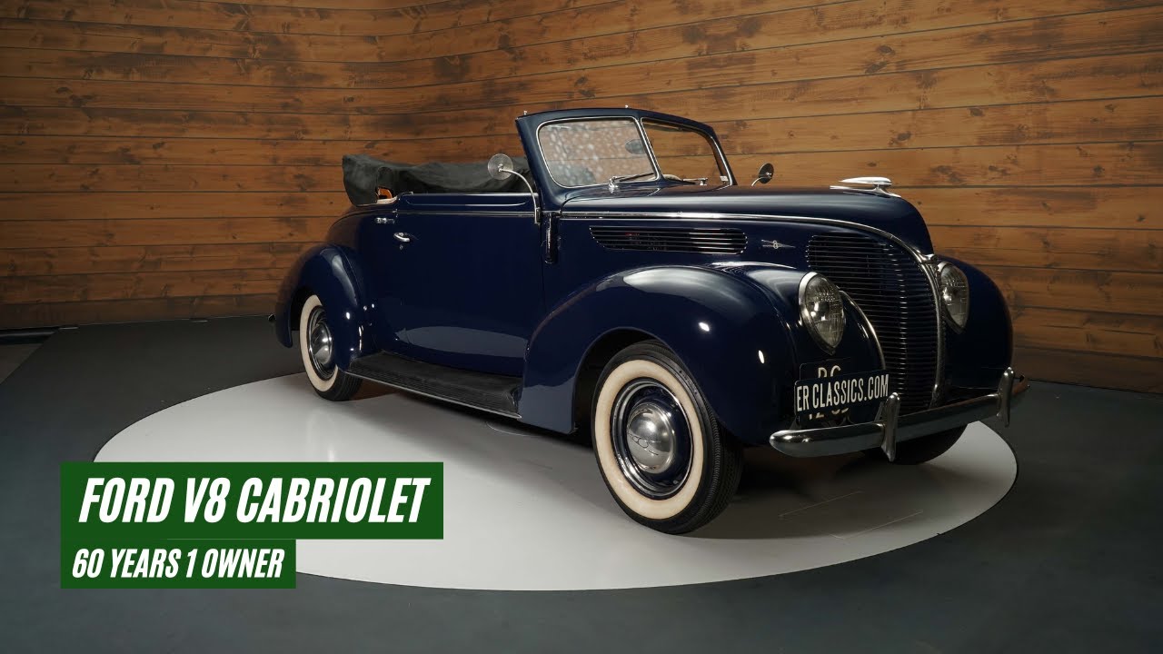 Ford V8 Cabriolet | 60 Years 1 Owner | Very original | 1938-VIDEO- www.ERclassics.com
