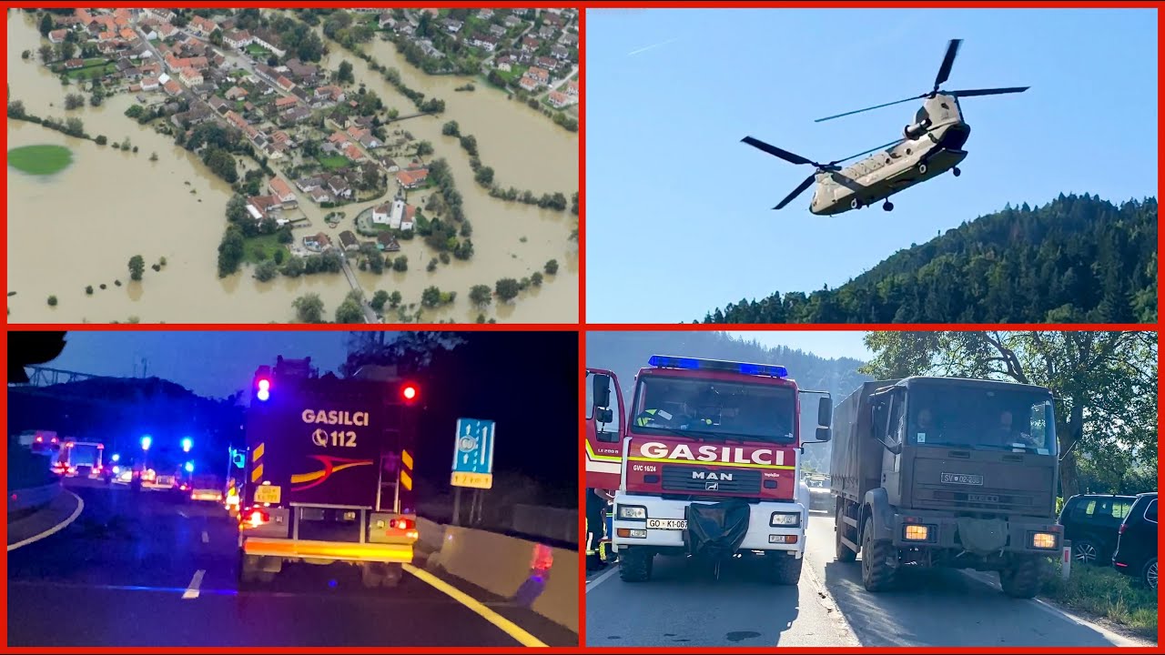 [NAJHUJŠE POPLAVE V SLOVENIJI] Odpravljanje posledic poplav - Gasilske Enote, SV, Helikopterji