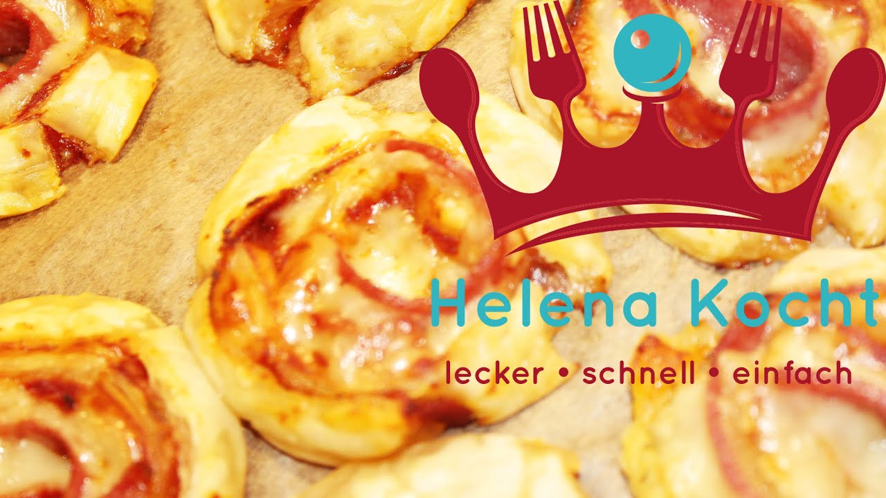 herzhafte Käse - Salami Blätterteig Schnecken / Fingerfood / leicht + köstlich