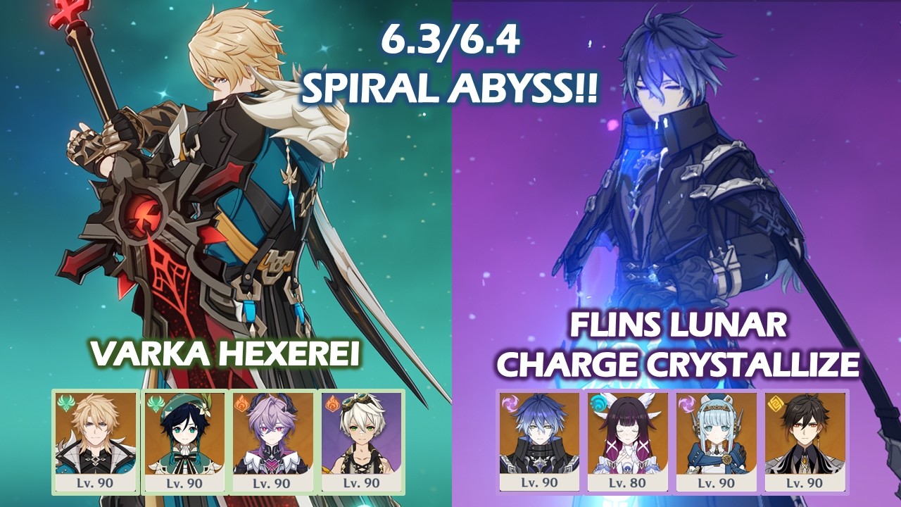 Varka Wolf Gravestone & Flins Lunar Charge Crystallize | 6.3 6.4 Spiral Abyss | Genshin Impact