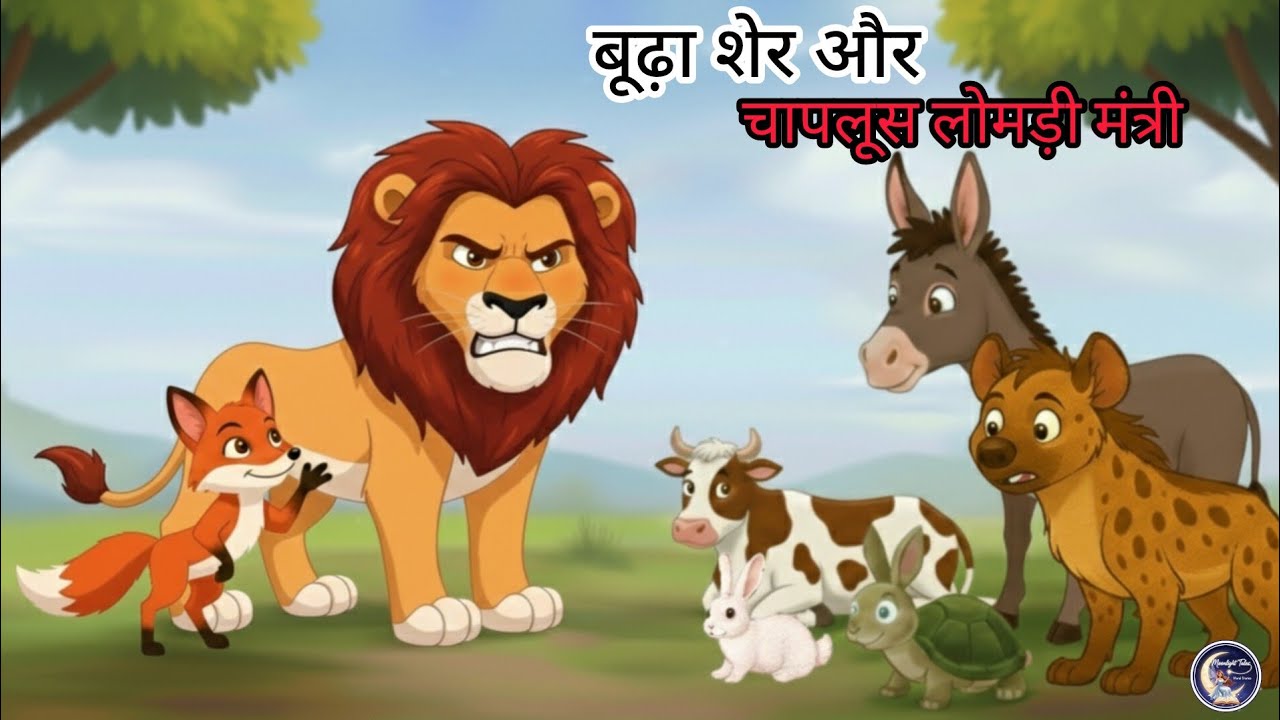 बूढ़ा शेर और चापलूस लोमड़ी मंत्री moral story in hindi || anemil story || moonlight tales 99 