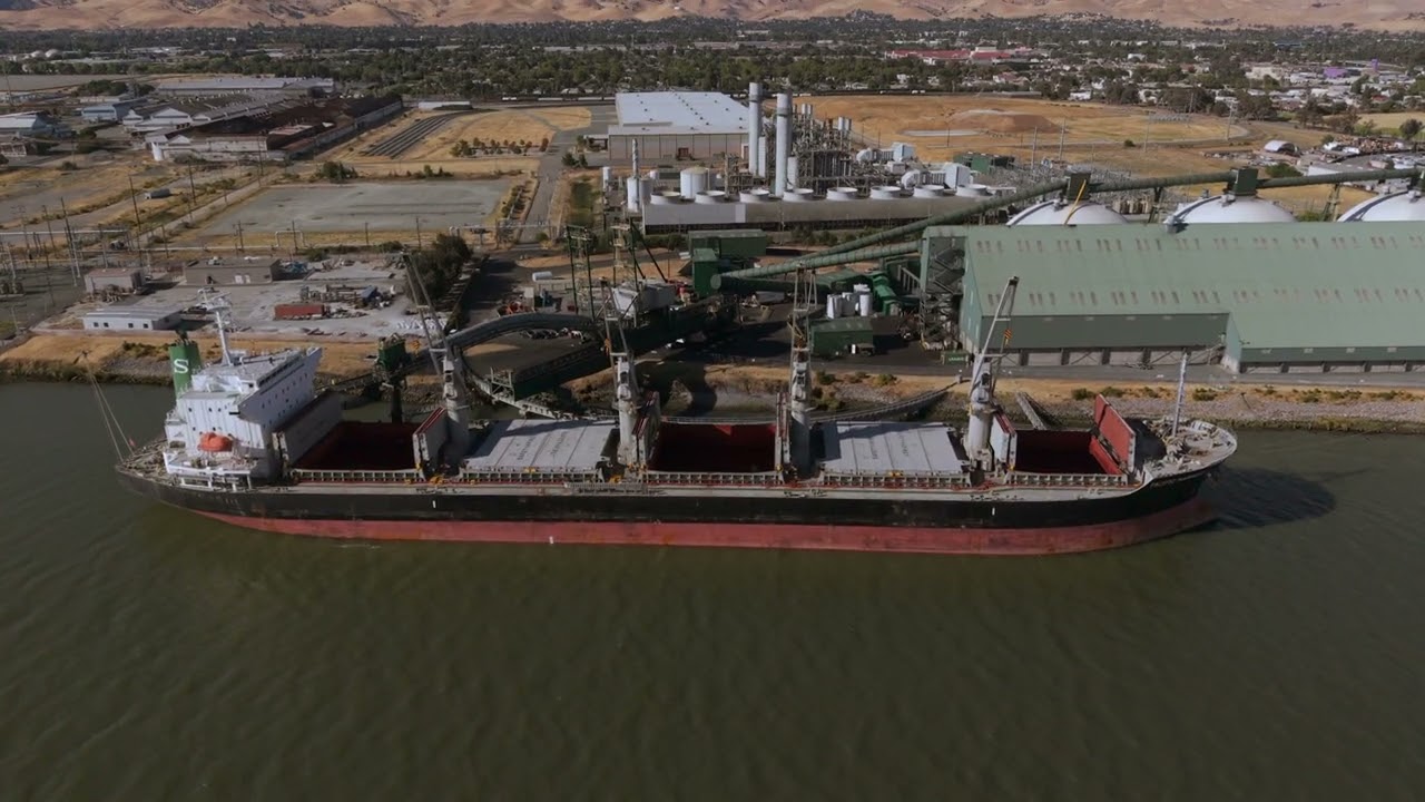 Refinery Still Running &ndash; Aerial View Over Pittsburg, CA