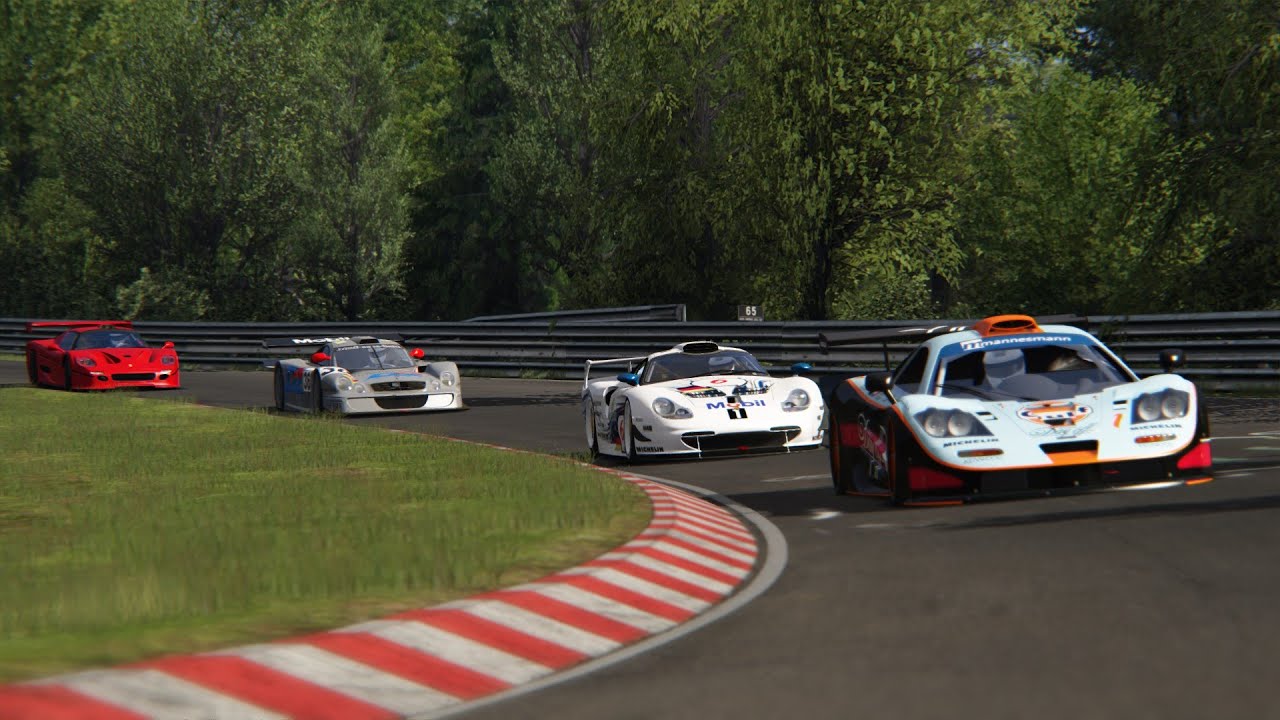 Ferrari F50 GT vs CLK GTR vs F1 GTR vs 911 GT1 / Nurburgring / Assetto Corsa