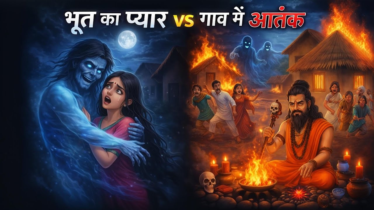 अय्याश भूत का प्यार ,कहर vs गांव वालों की सूझबूझ #cartoon #animation #भूत #भूतिया #love 