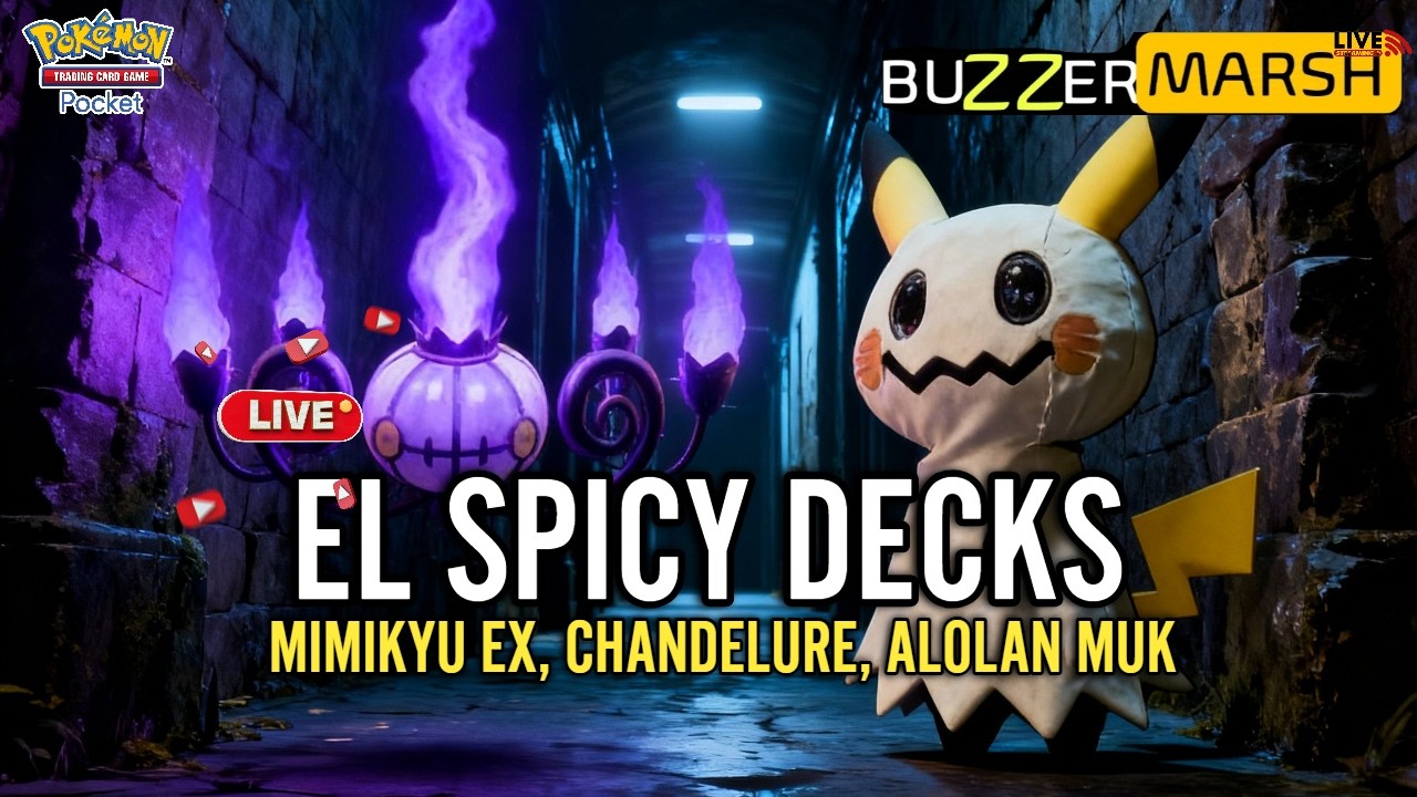 LIVE 🔴BIKIN DECK ANTI META MIMIKYU EX, CHANDELURE, ALOLAN MUK DAN LAINNYA- POKEMON TCG POCKET