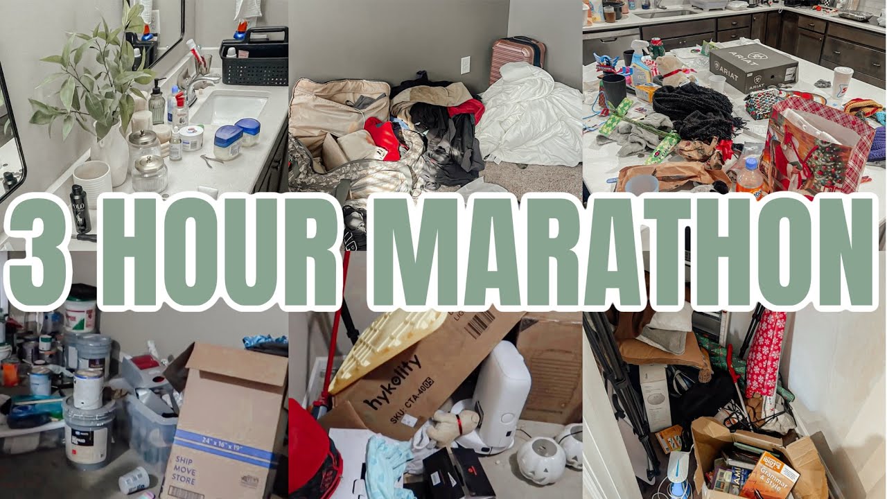 2025 EXTREME CLEANING MARATHON | 3 HOUR CLEAN WITH ME | WHOLE HOUSE CLEAN DECLUTTER ORGANIZE