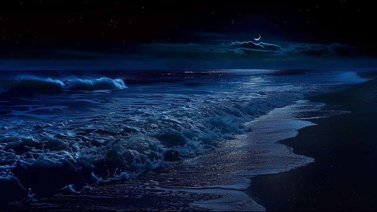 All You Need To Fall Asleep - Ocean Sounds For Deep Sleeping With A Dark Screen And Rolling Waves
