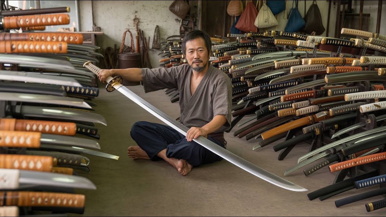 Forging a Samurai KATANA Sword From Old Roller Shaft | How Recycle Old Roller Shaft into Blades