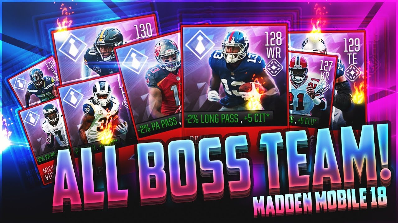NFL BOSS THEME TEAM! WORLD'S MOST POWERFUL TEAM EVER! - Madden Mobile 18