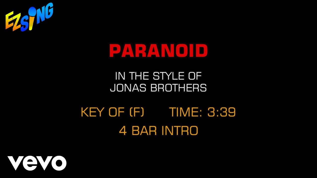 Jonas Brothers - Paranoid (Karaoke)