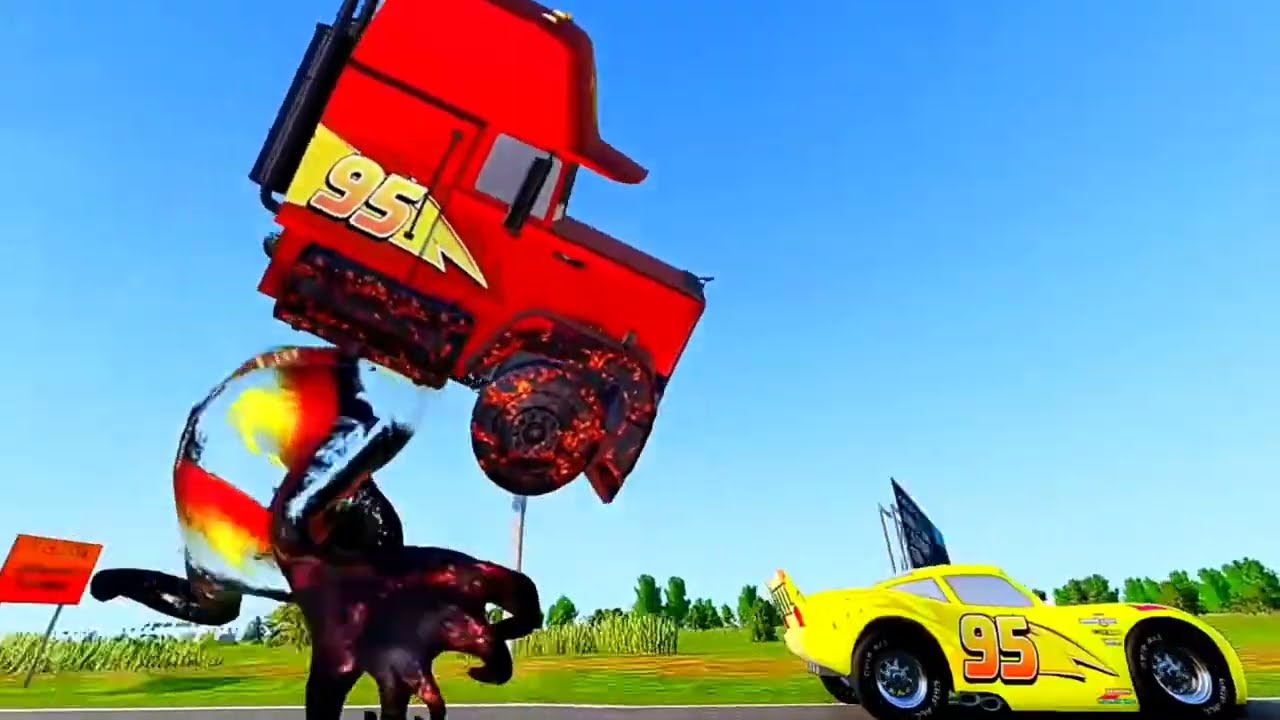 ⚡ McQueen Eater, McQueen Giant Two Headed Mack Hicks Eater - Lagu Coffin Dance (COVER)