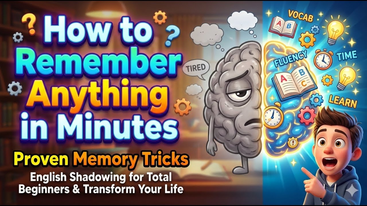 How to Remember Anything in Minutes — Proven Memory Tricks || English Shadowing & Mindset