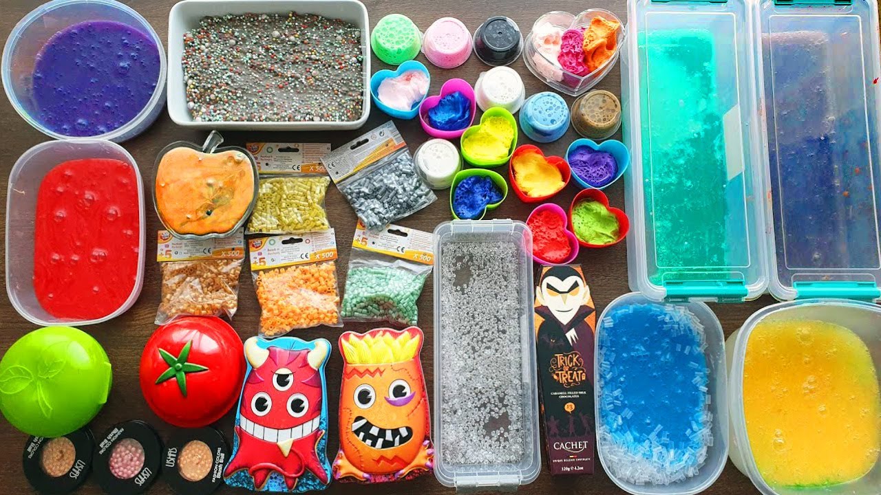 Slime Smoothie Mixing Old Slimes and Stuff - Izabela Stress #slimevideos #slimeasmr