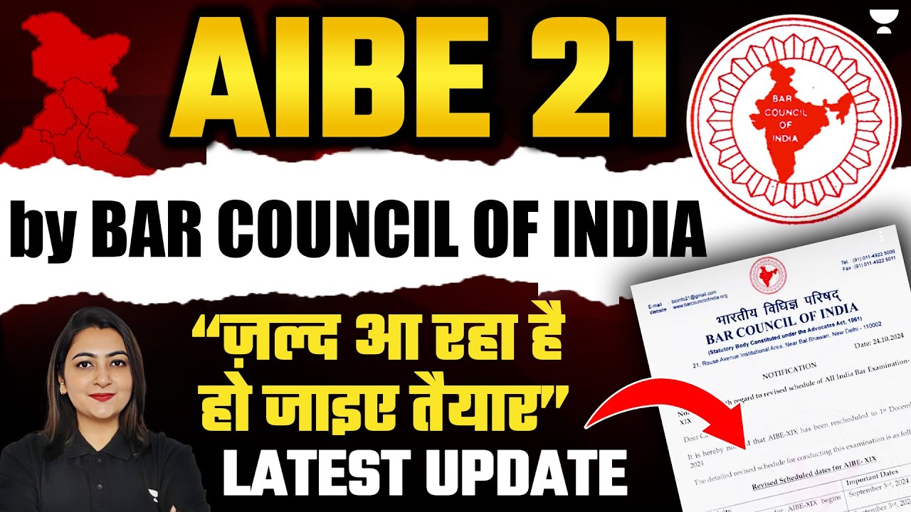 AIBE 21 Latest Update by Bar Council of India | All India Bar Exam | Apurva Vats
