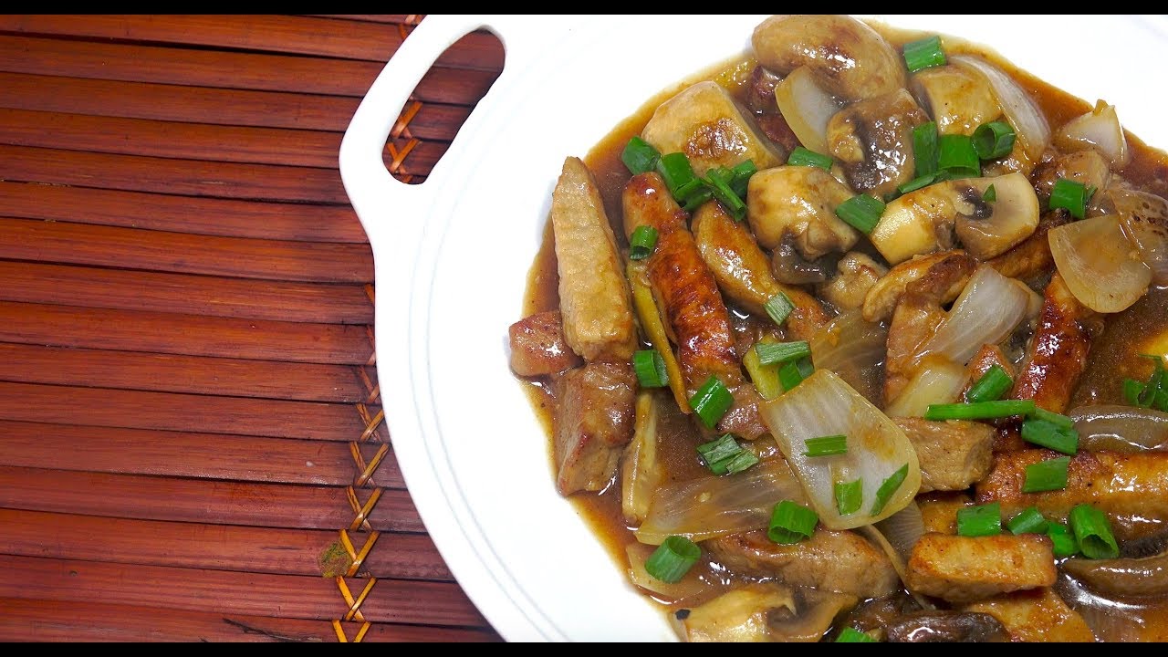 🔴 Chinese Restaurant Style Pork Mushroom - Garlic Ginger Gravy Pork - Chinese Pork & Mushroom