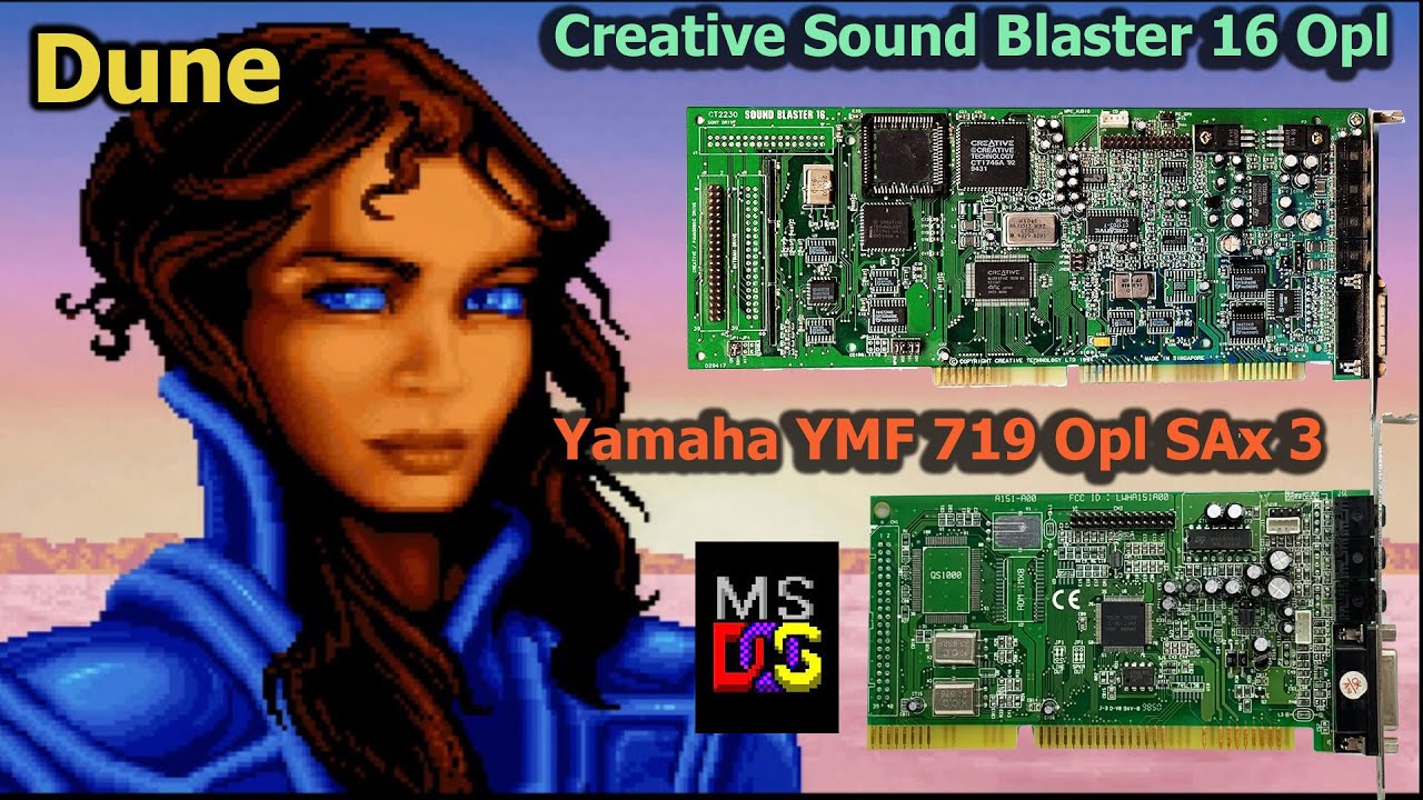 Sound Blaster 16 CT2230 vs Yamaha YMF 719 OPL3 Teste Dune