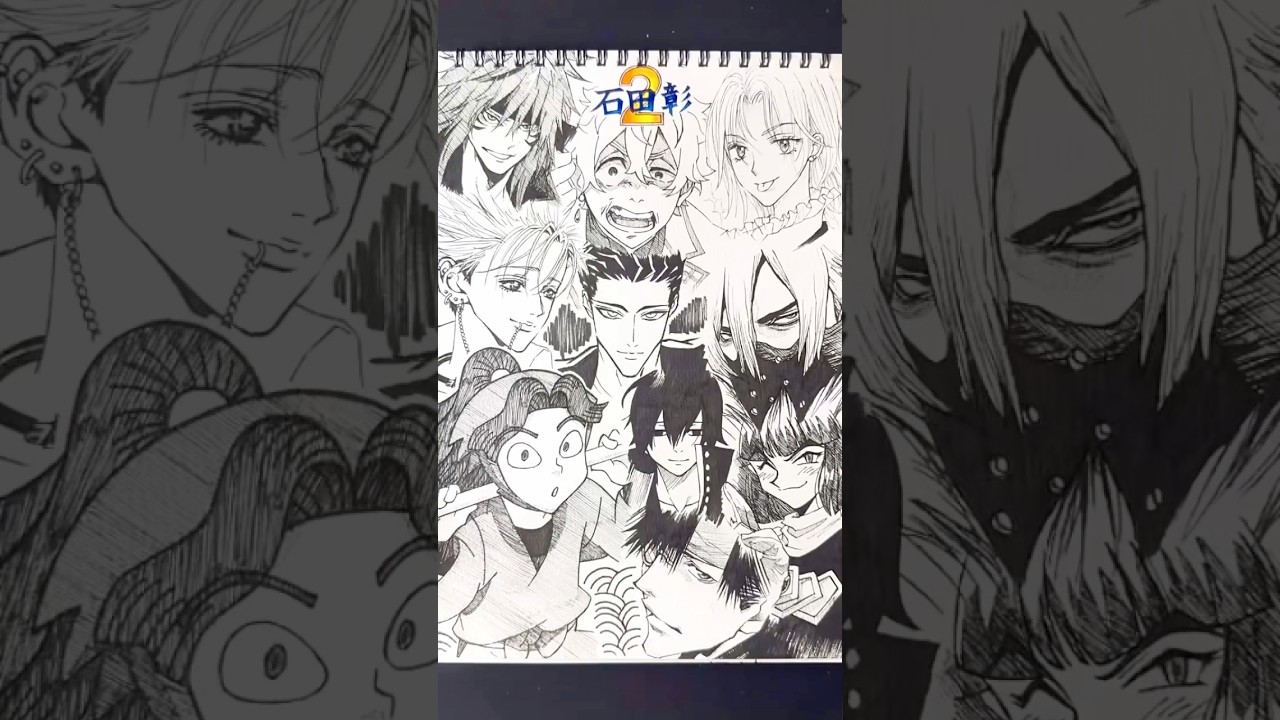 Drawing characters!!🔥(CV: 石田彰)｜✨PART2✨  #石田彰 #声優 #一発描き