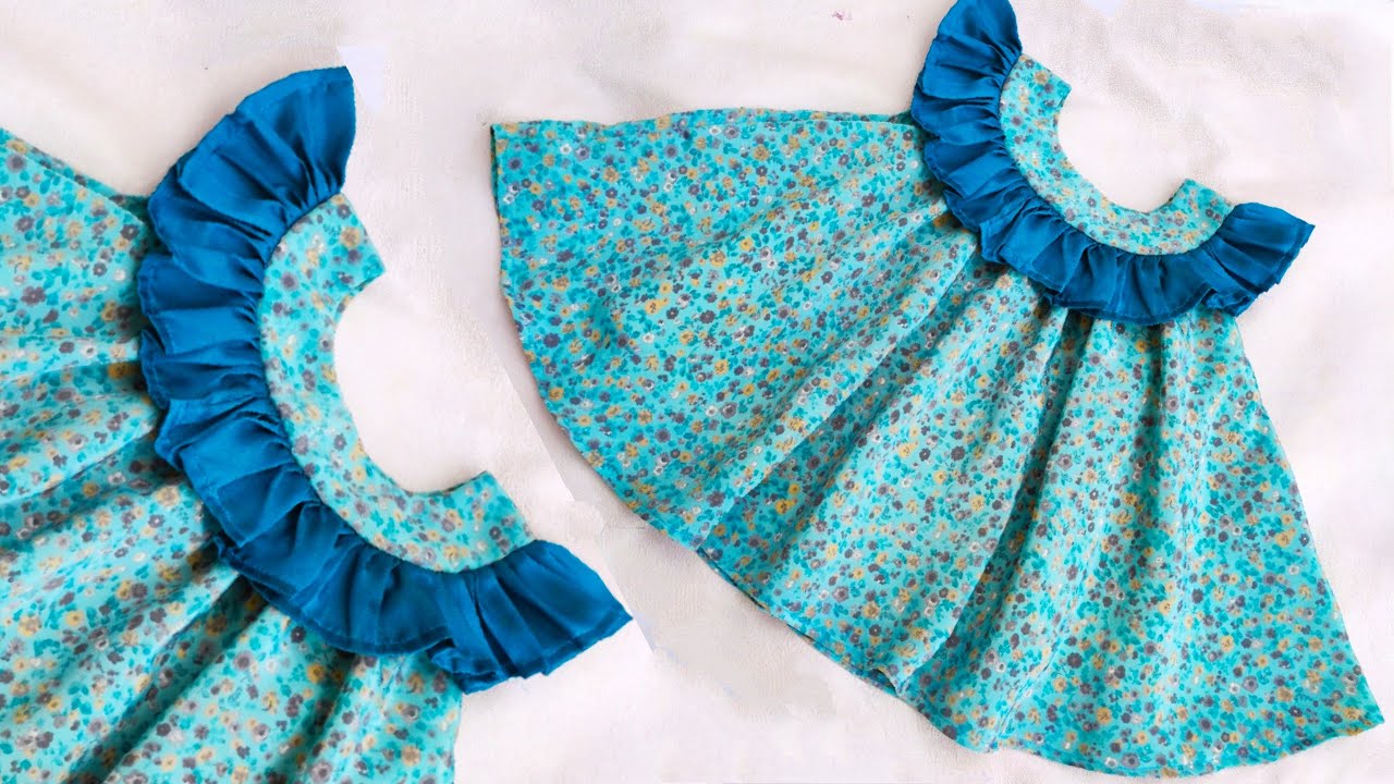 😍DIY Baby Frock Cutting and Stitching | one year baby frock design stitching |umbrella cutting frock