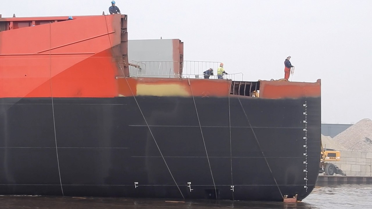 Improved Version of The Launch of 'LONGPRIDE' at GS Yard, Waterhuizen, The Netherlands - #3580NL