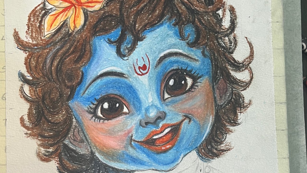How to draw lord Krishna step by step 🥰#viralvideo #youtubevideo #lord #krishna #art #viral #video 