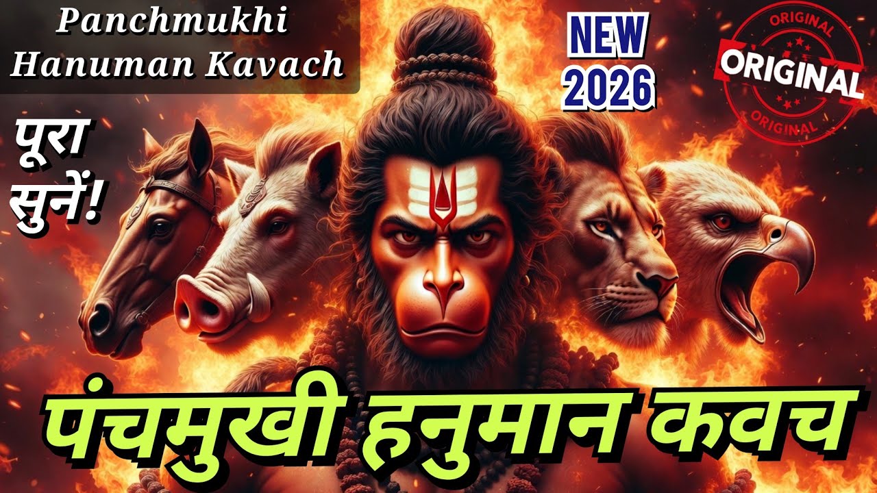 🔥Panchmukhi Hanuman Kavach with Lyrics | पंचमुखी हनुमान रक्षा कवच | Powerful Hanuman Raksha Kavach 3