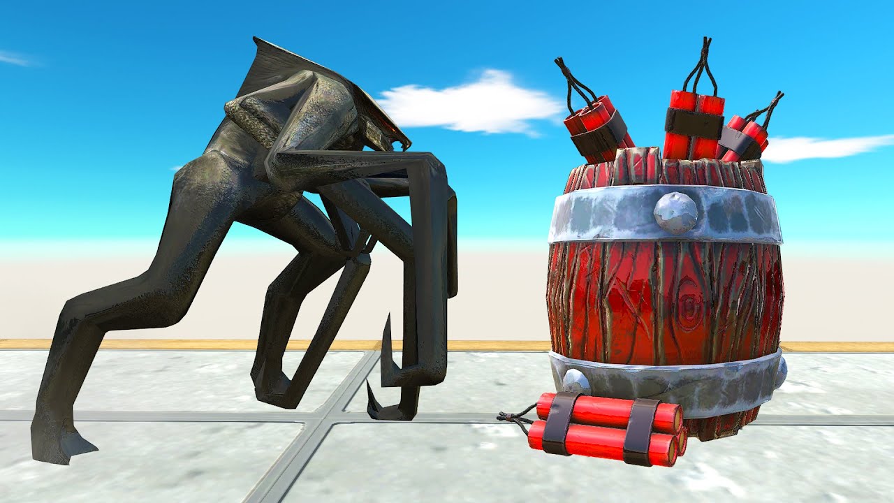 MONSTERS VS DYNAMITE BARRELS - Animal Revolt Battle Simulator