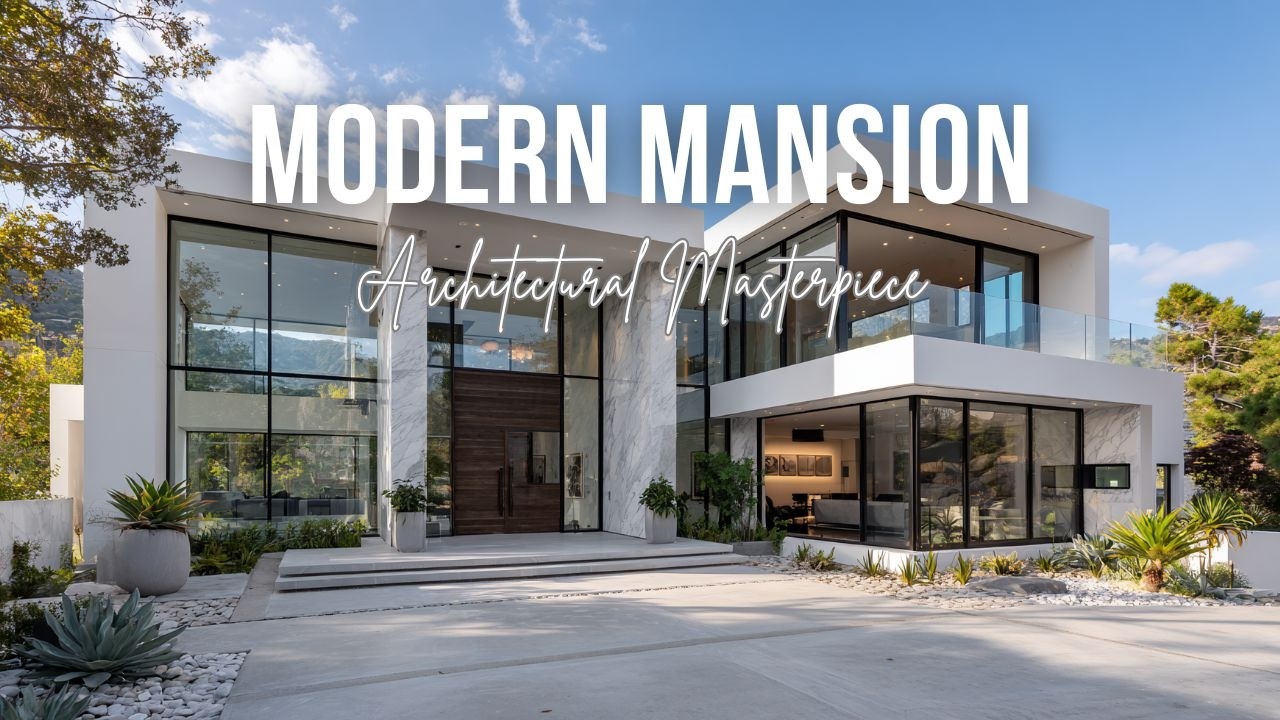 Architectural Masterpiece Modern Mansion with Marble Interiors and Glass Walls