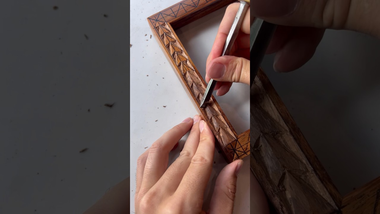 Carved Hawaiian Koa Wood Frame #koa #hawaiian #frames #woodworking #carving #woodframe #fyp #māori
