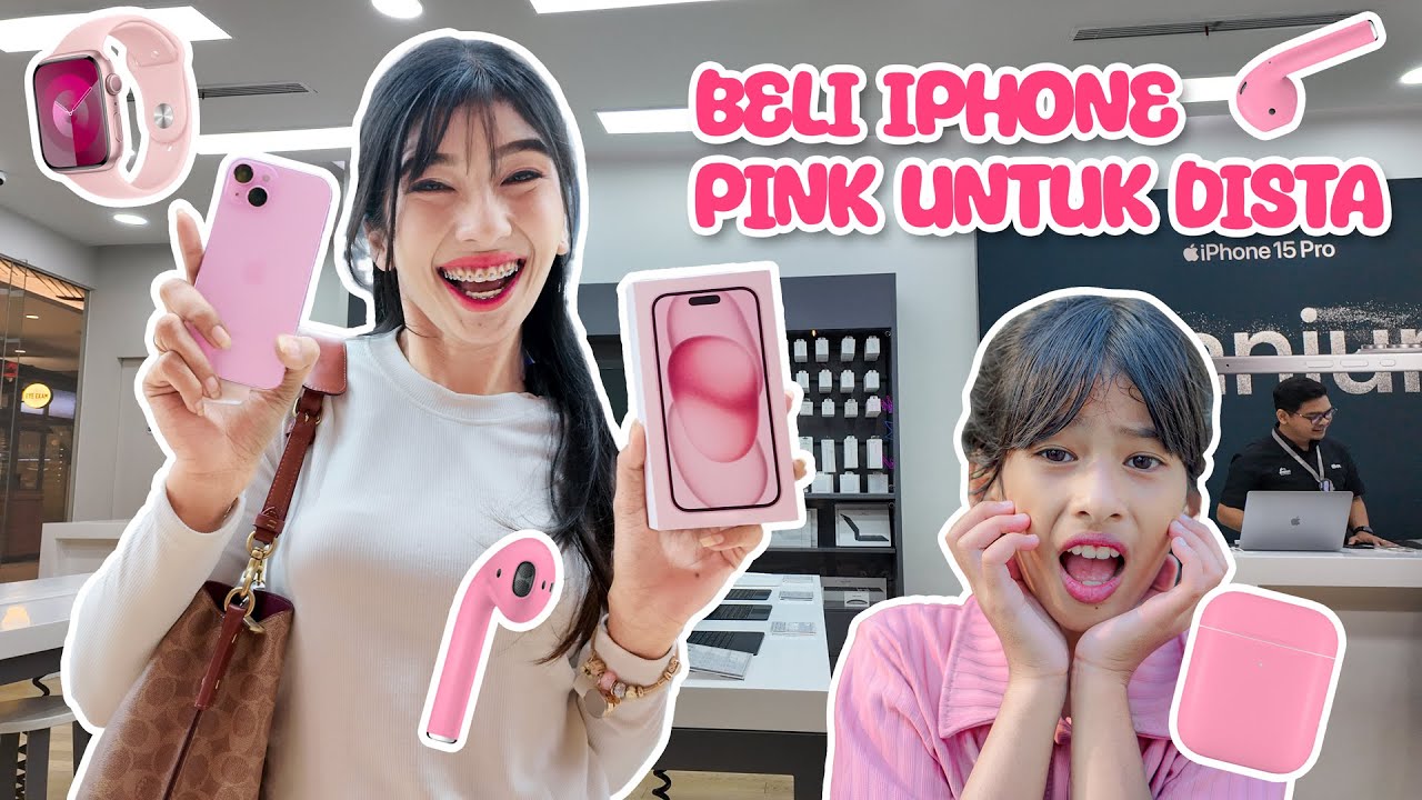 BELI SERBA PINK IPHONE 15 TERBARU UNTUK DISTA😍!! #viralvideo