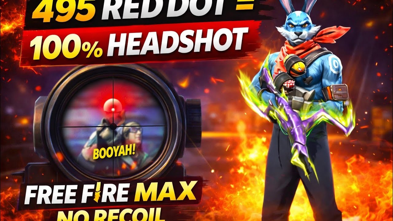 Free Fire MAX 495 Red Dot Sensitivity 2026 🔥 100% Headshot No Recoil