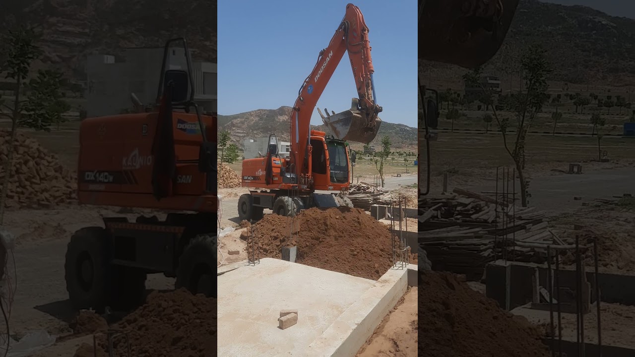 JCB filling the mud in UnderConstructed House #trending #constructionchannel #excavator #jcb