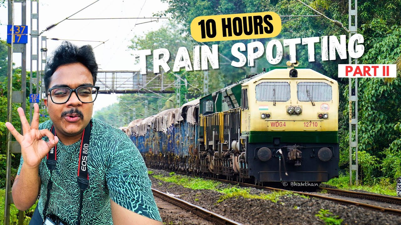 10 HOURS OF TRAIN SPOTTING PART 2 😱 | Train Spotting at Suravali, Goa