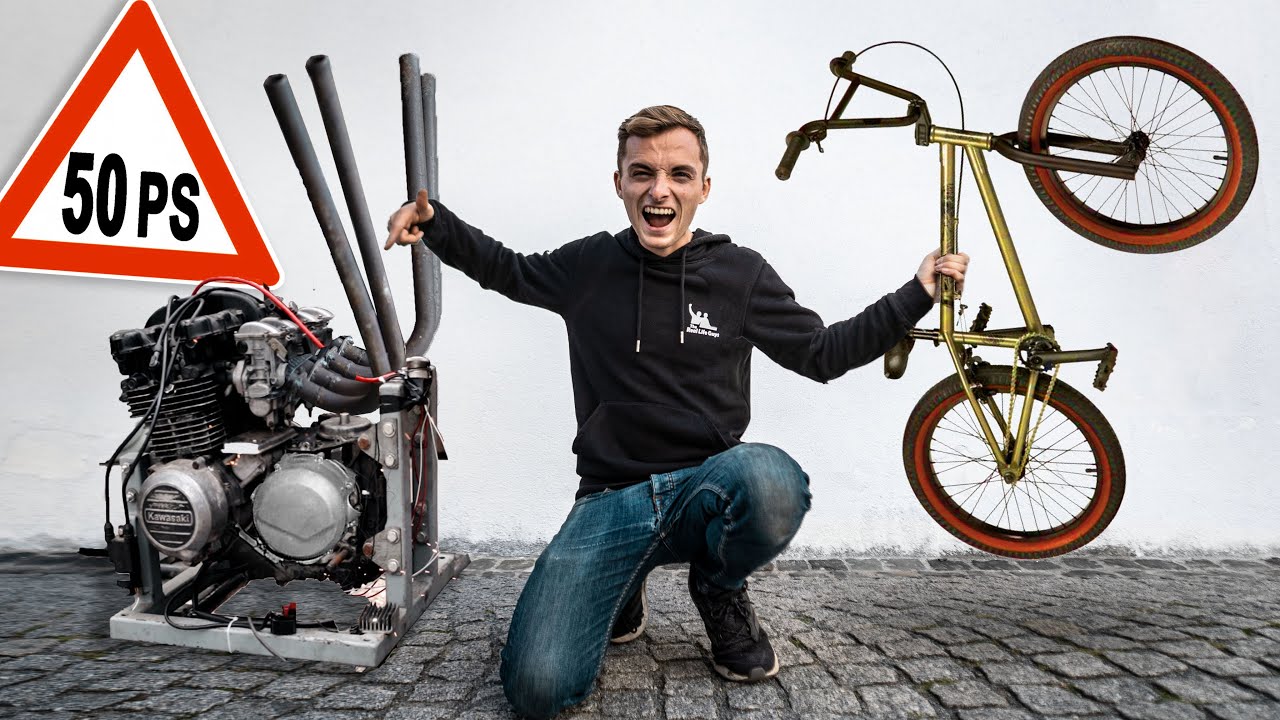 Wir haben einen 50 PS MOTOR an ein BMX geschraubt!