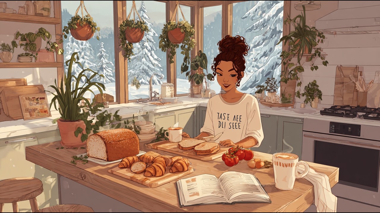 Snowy Kitchen Morning Lo-fi | Cozy Focus Beats for Work, Study & Calm Daily Living