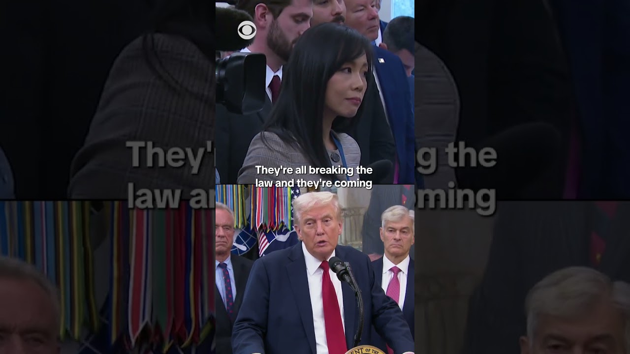 Trump asked about statement on undocumented immigrants and health care #shorts