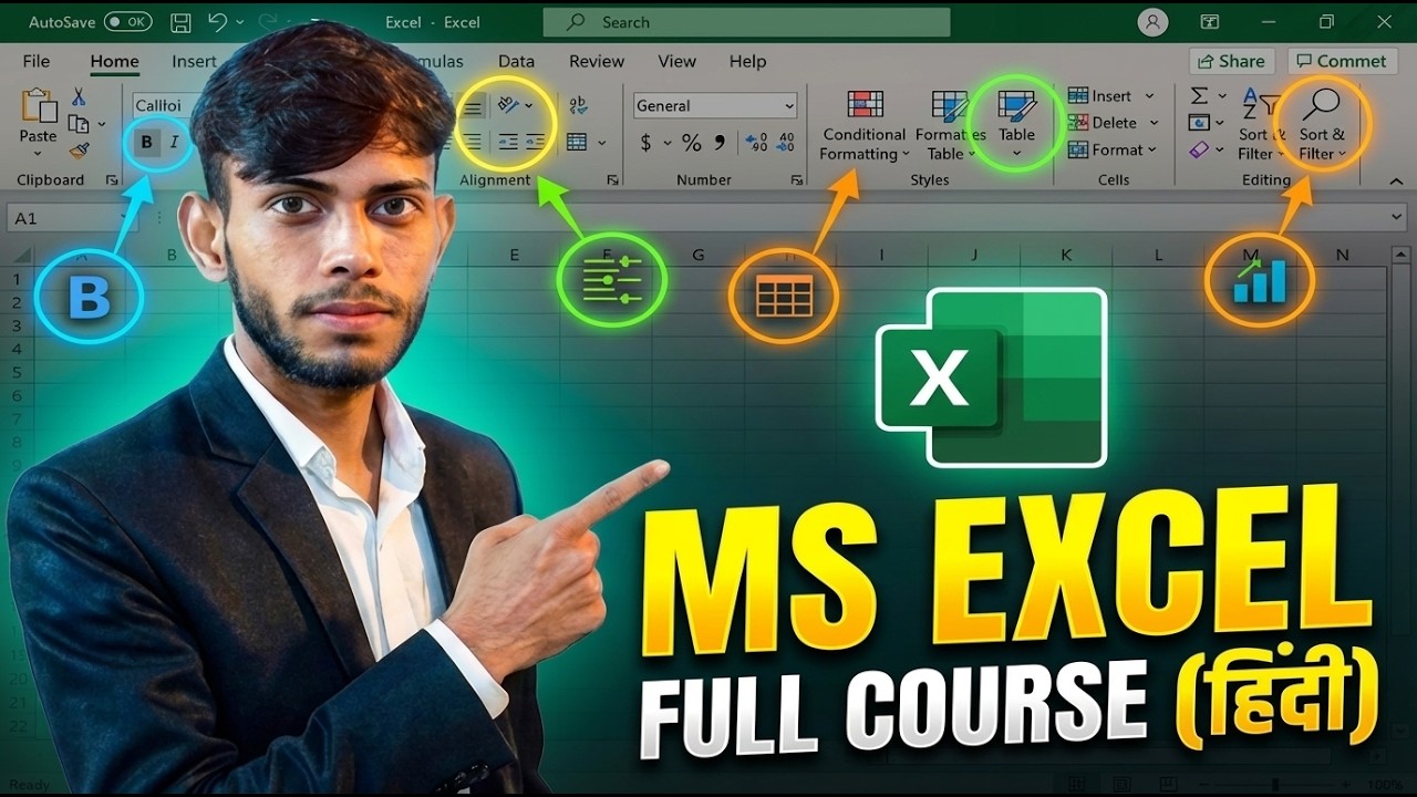 ms excel full course for office work / advance excel full coure for beginners / excel data analiysis